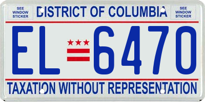 DC license plate EL6470