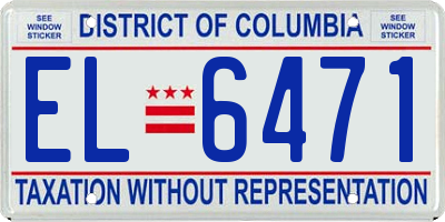 DC license plate EL6471