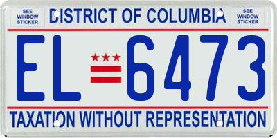 DC license plate EL6473