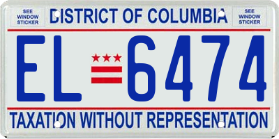 DC license plate EL6474