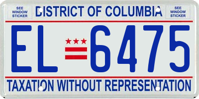 DC license plate EL6475