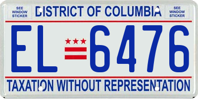 DC license plate EL6476