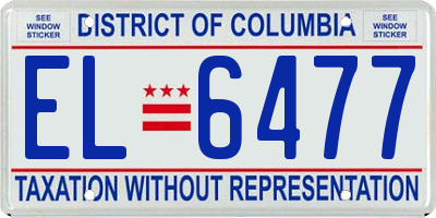 DC license plate EL6477