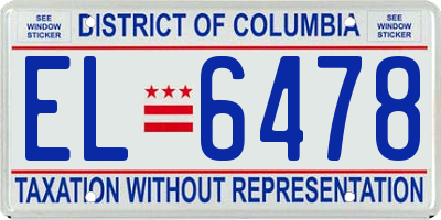 DC license plate EL6478