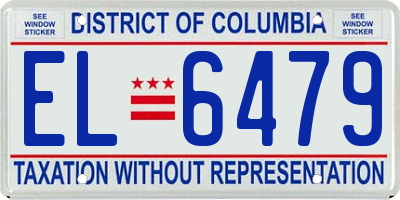 DC license plate EL6479