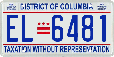 DC license plate EL6481