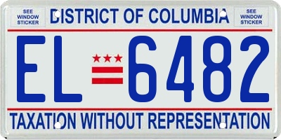DC license plate EL6482