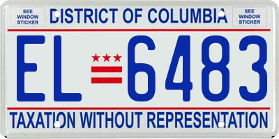 DC license plate EL6483