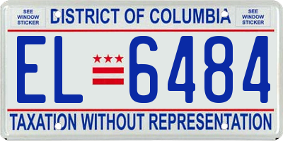 DC license plate EL6484
