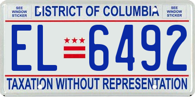 DC license plate EL6492