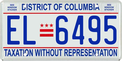 DC license plate EL6495