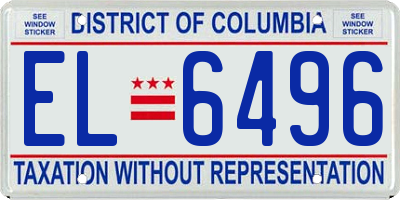 DC license plate EL6496