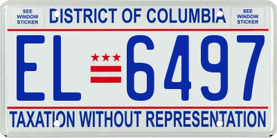 DC license plate EL6497