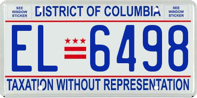 DC license plate EL6498