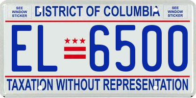 DC license plate EL6500