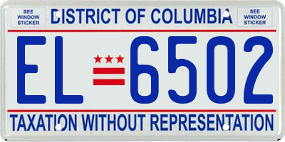 DC license plate EL6502