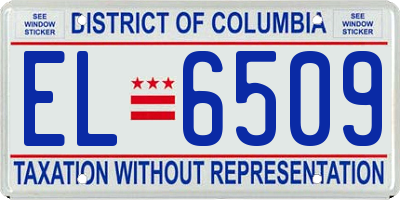 DC license plate EL6509