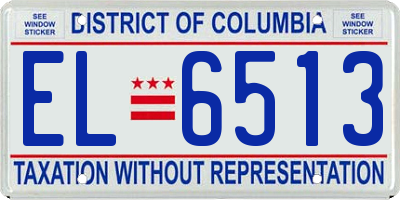 DC license plate EL6513