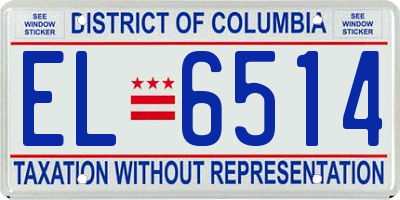 DC license plate EL6514