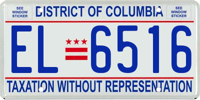 DC license plate EL6516