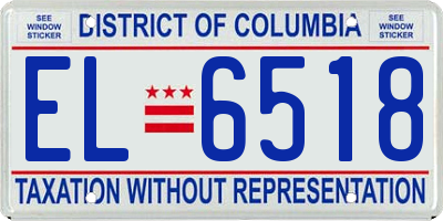 DC license plate EL6518