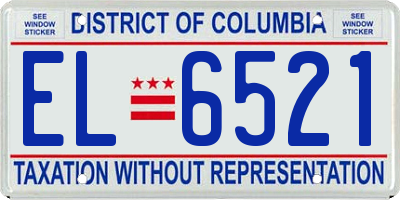 DC license plate EL6521