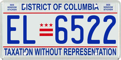 DC license plate EL6522
