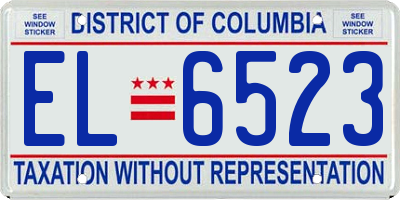DC license plate EL6523