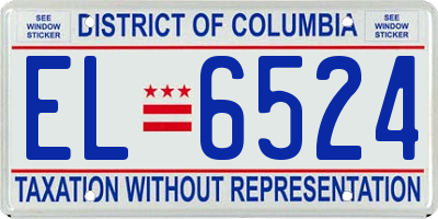 DC license plate EL6524