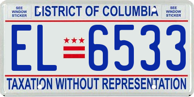 DC license plate EL6533