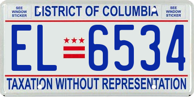 DC license plate EL6534
