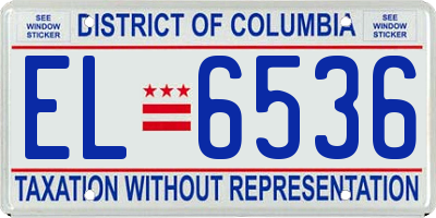 DC license plate EL6536