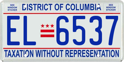 DC license plate EL6537