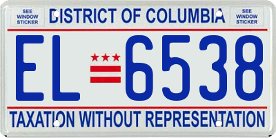 DC license plate EL6538