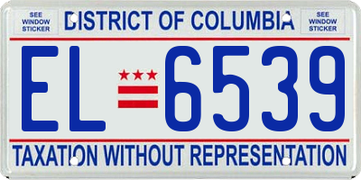 DC license plate EL6539