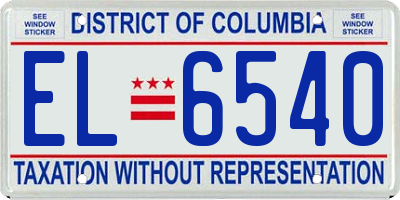 DC license plate EL6540