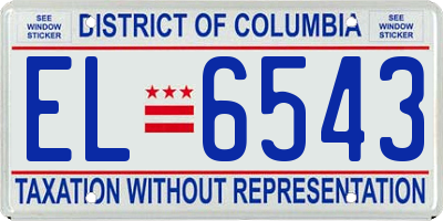 DC license plate EL6543