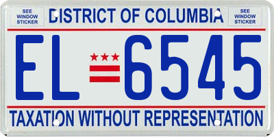 DC license plate EL6545