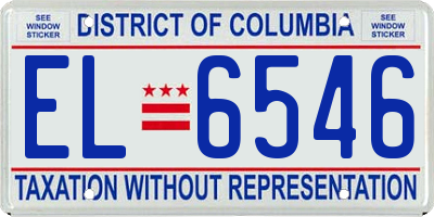 DC license plate EL6546