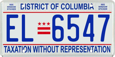 DC license plate EL6547