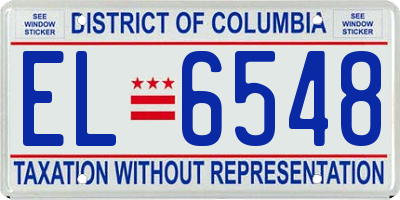 DC license plate EL6548