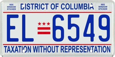 DC license plate EL6549