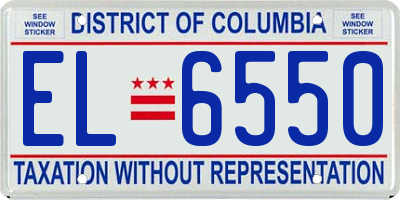 DC license plate EL6550