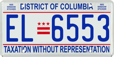 DC license plate EL6553