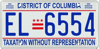 DC license plate EL6554