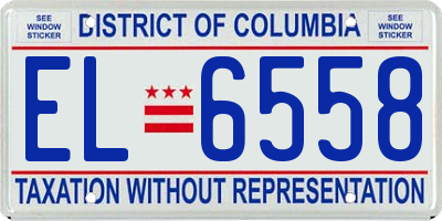 DC license plate EL6558