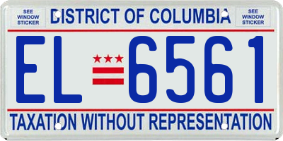 DC license plate EL6561