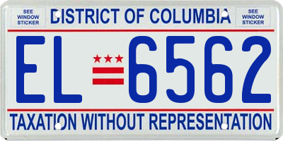 DC license plate EL6562