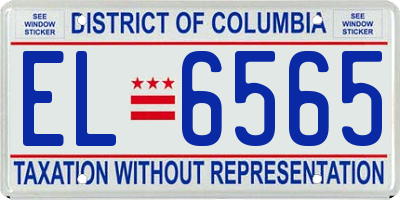 DC license plate EL6565