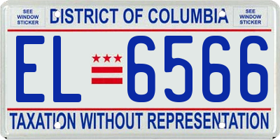 DC license plate EL6566